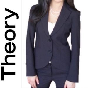 Theory Branden Blue Wool Two Button Blazer Size 6